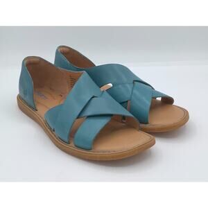 Women's Blue Leather Sandals